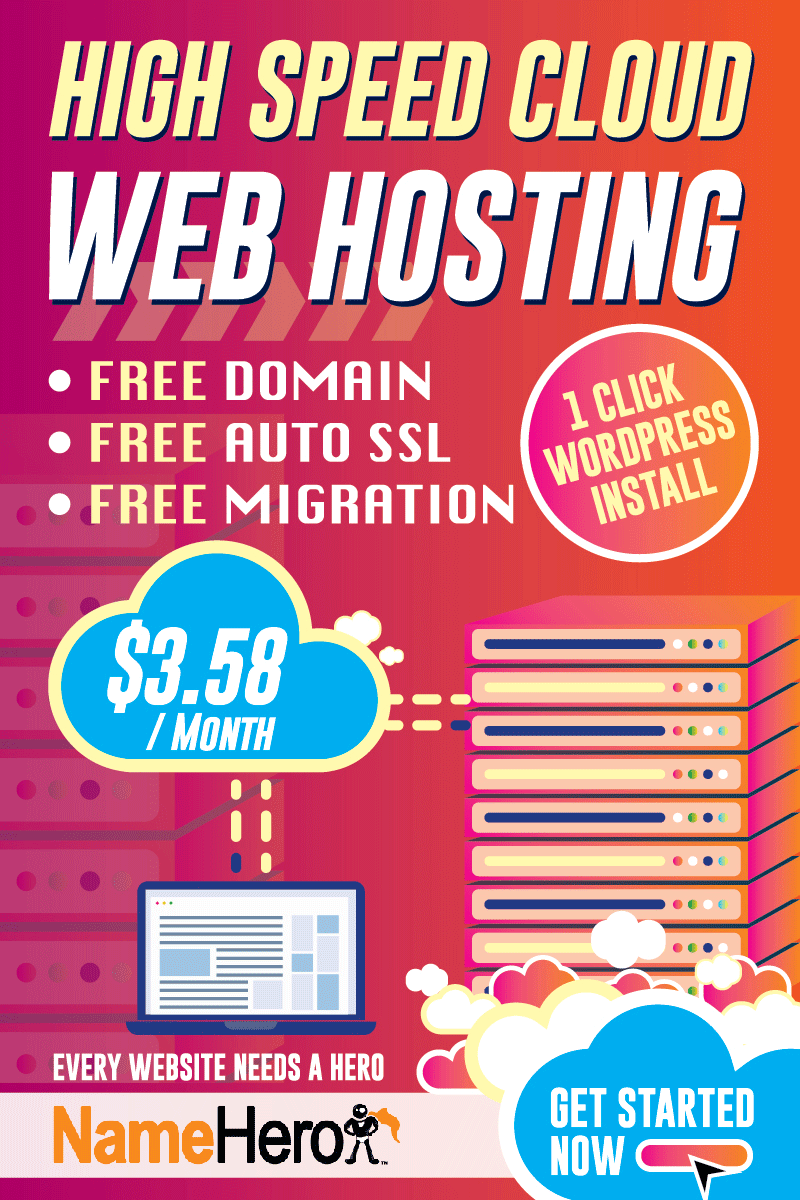 NameHero High Speed Cloud Web Hosting $3.58 monthly (GIF)
